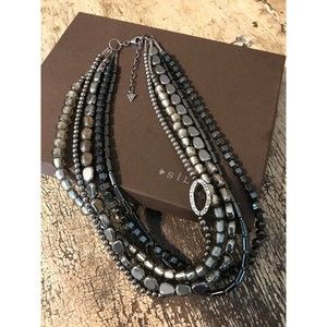 NEW SILPADA - N1936 - Hematite Glass Sterling Silver Necklace / Multi-Strand